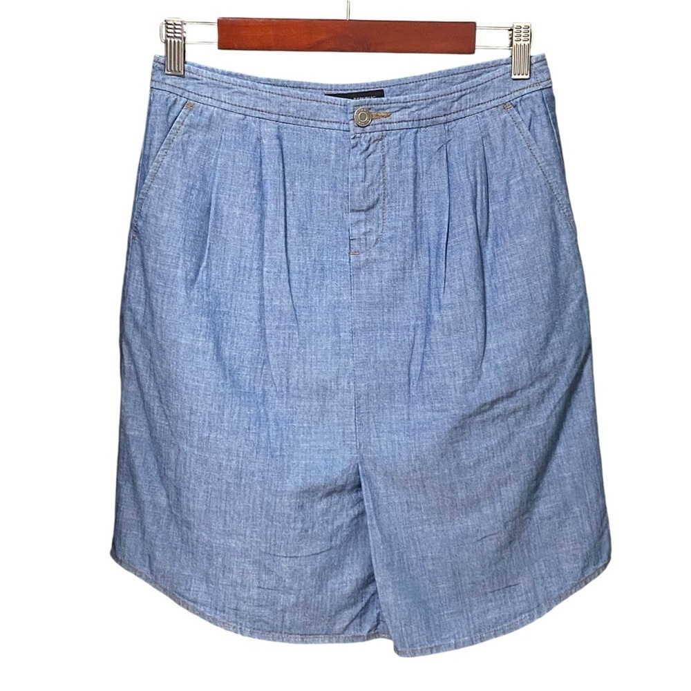 Banana Republic Blue Chambray Skirt Size 0 Beachy Boho Coastal Casual